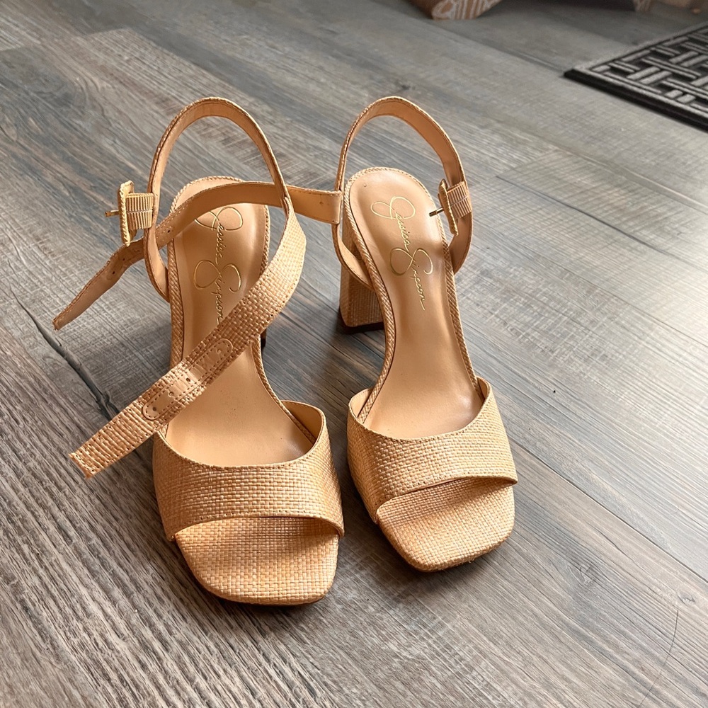 Jessica Simpson Tan Block Heel Sandals